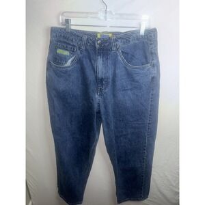 Empyre Blue Jeans Wide and Tapered Loose Fit Size 32 Drawstring Embroidered